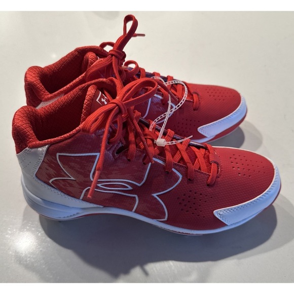Under Armour Red White Mens Size US 7 Baseball Metal Cleats Shoes Lace Up main image 8